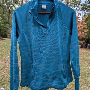 Avia 1/4 Zip Reflective Camo Long Sleeve Pullover 2 pockets and Thumbholes